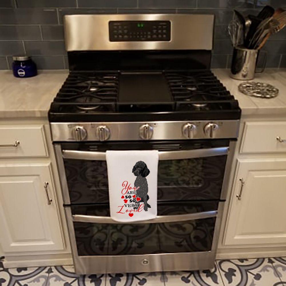 Poodle Design Kitchen Towel Set Of 2 Decorative Black And White_voghion.com