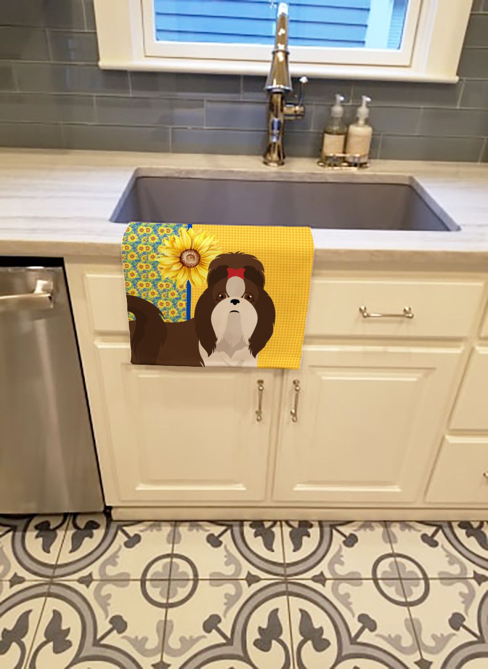 Decorative Summer Sunflower Kitchen Towel And Dish Cloth Set_voghion.com