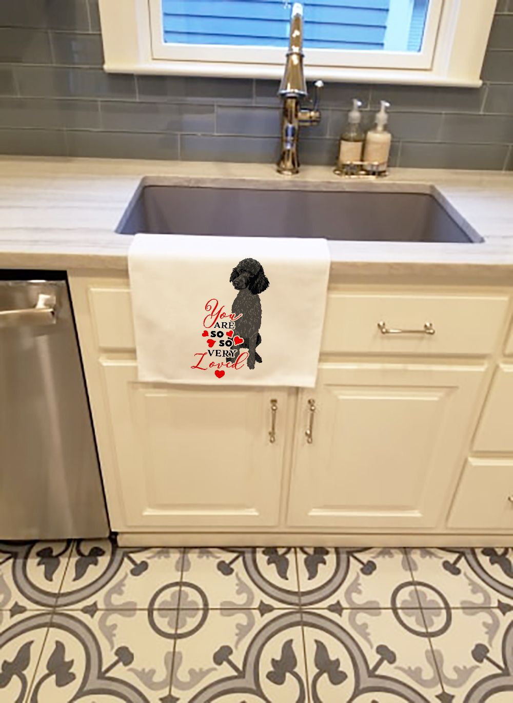Poodle Design Kitchen Towel Set Of 2 Decorative Black And White_voghion.com