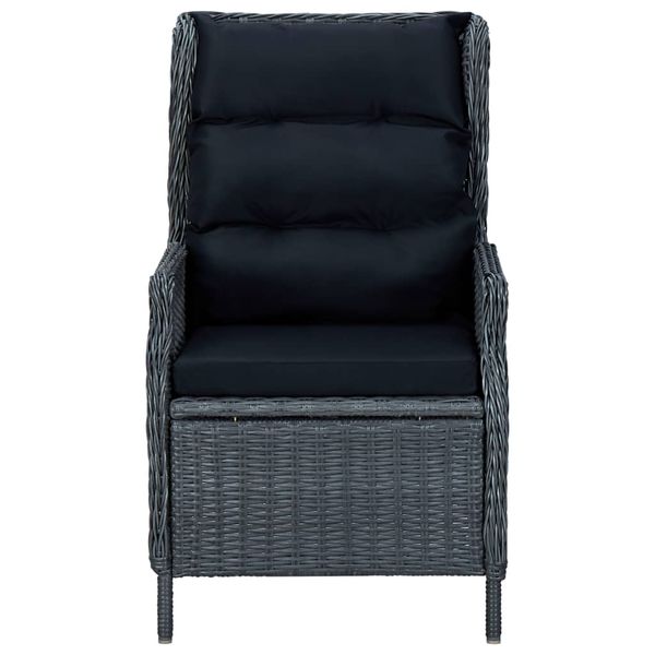 dropship 9 Piece Patio Dining Set with Cushions Poly Rattan Dark Gray