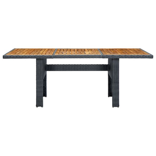 dropship 9 Piece Patio Dining Set with Cushions Poly Rattan Dark Gray