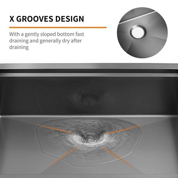dropship Factory Directly Multi-functional OEM Handmade SUS 304 Stainless Steel Undermount Kitchen Sink Workstation