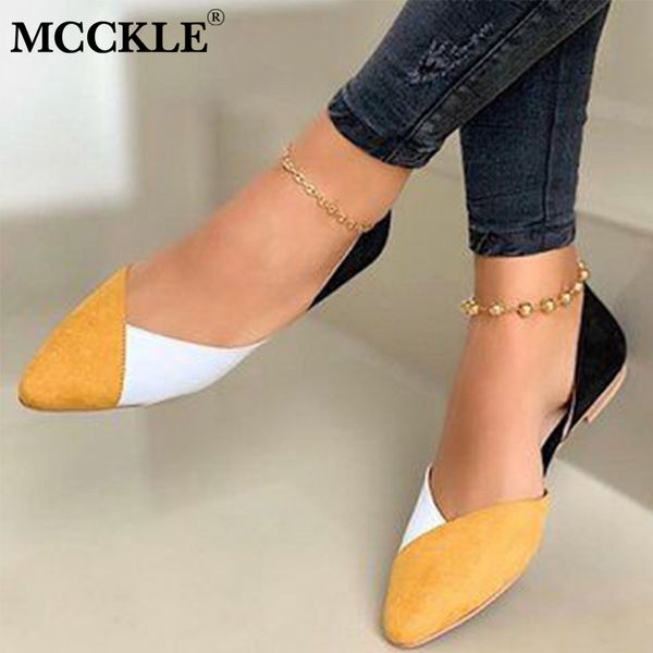 dropship Women's Ballet Flats Loafers Autumn Flat Shoes for Women Pointed Toe PU Slip on Shallow Casual Mixed Color Ladies Shoe
