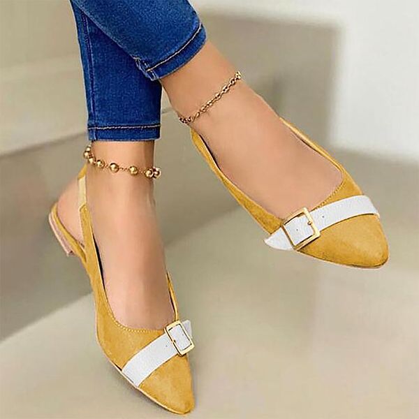 dropship Women's Ballet Flats Loafers Autumn Flat Shoes for Women Pointed Toe PU Slip on Shallow Casual Mixed Color Ladies Shoe