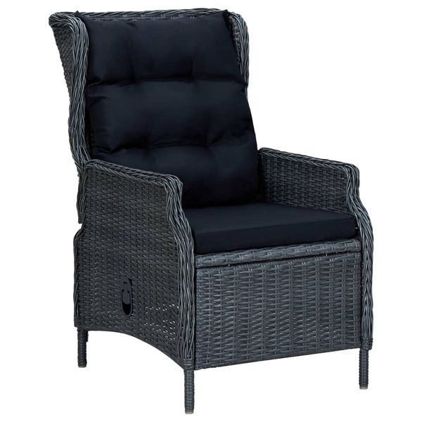 dropship 9 Piece Patio Dining Set with Cushions Poly Rattan Dark Gray
