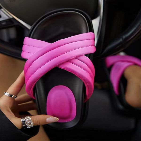 dropship Women's Slippers Silk Soft Platform Ladies Slides Shoes 2022 Summer Fashion Thick Bottom Female Slipper Woman Flip-flops