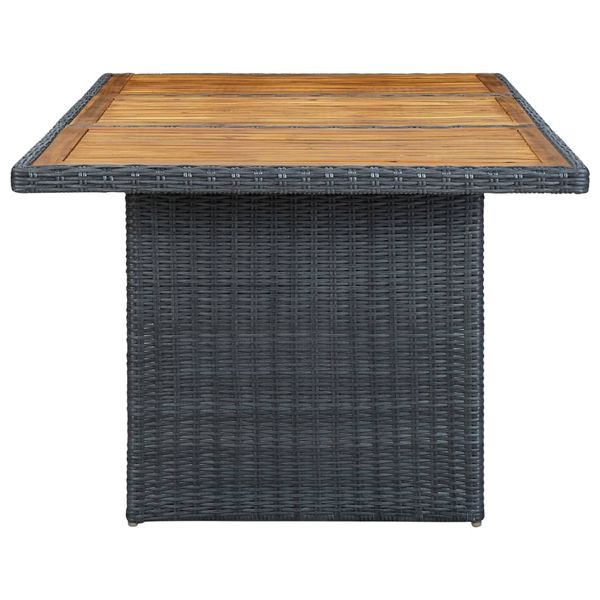 dropship 9 Piece Patio Dining Set with Cushions Poly Rattan Dark Gray