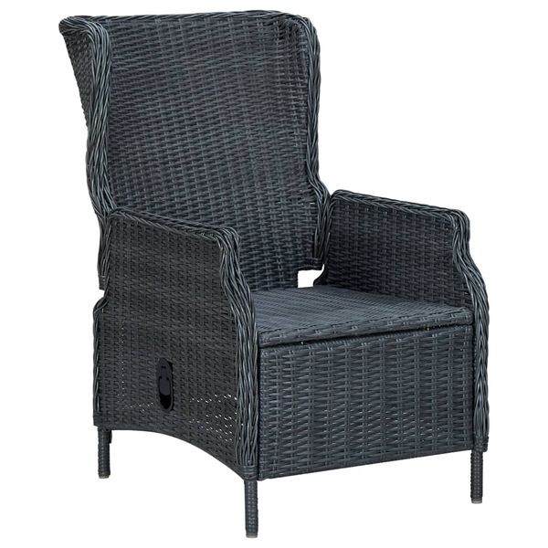 dropship 9 Piece Patio Dining Set with Cushions Poly Rattan Dark Gray