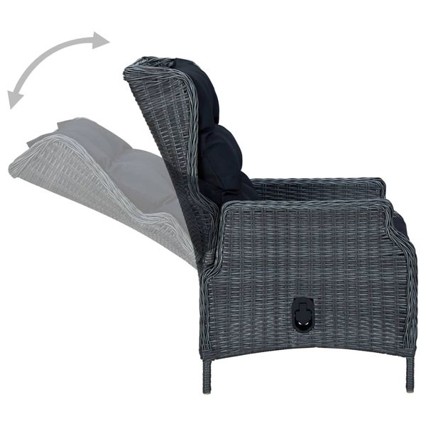 dropship 9 Piece Patio Dining Set with Cushions Poly Rattan Dark Gray