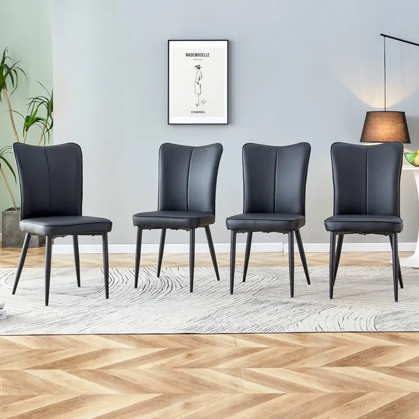 Black dining chair online cushions