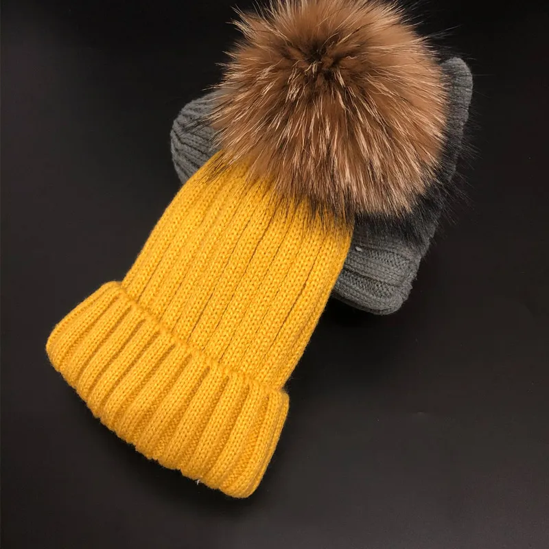 Dropship Winter Brand Female Fur Pom Poms Hat Winter Hat For Women Girl 's  Hat Knitted Beanies Cap Hat Thick Women Skullies Beanies to Sell Online at  a Lower Price