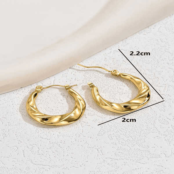 A pair of light luxury and gorgeous temperament, versatile and set with zircon copper earrings, metallic copper material gift-11