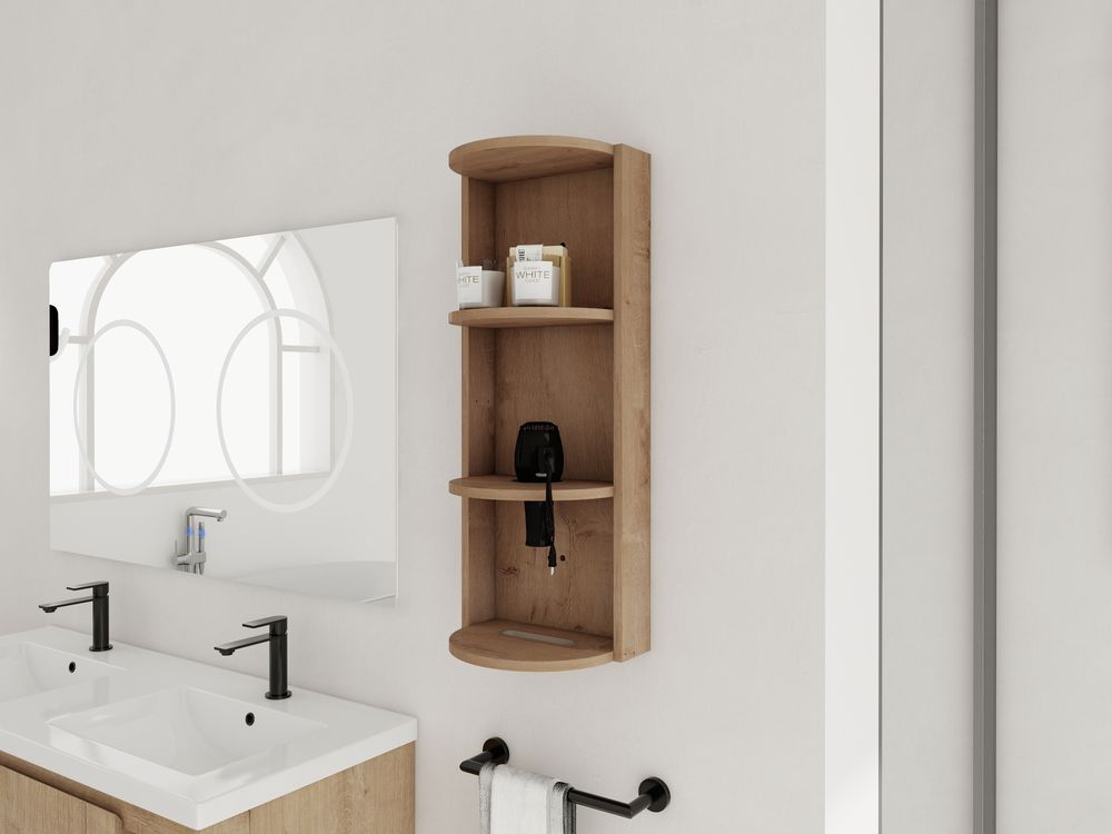 dropship 12" Bathroom Wall-Mounted Storage Rack, Float Mounting Design,(KD-Packing)