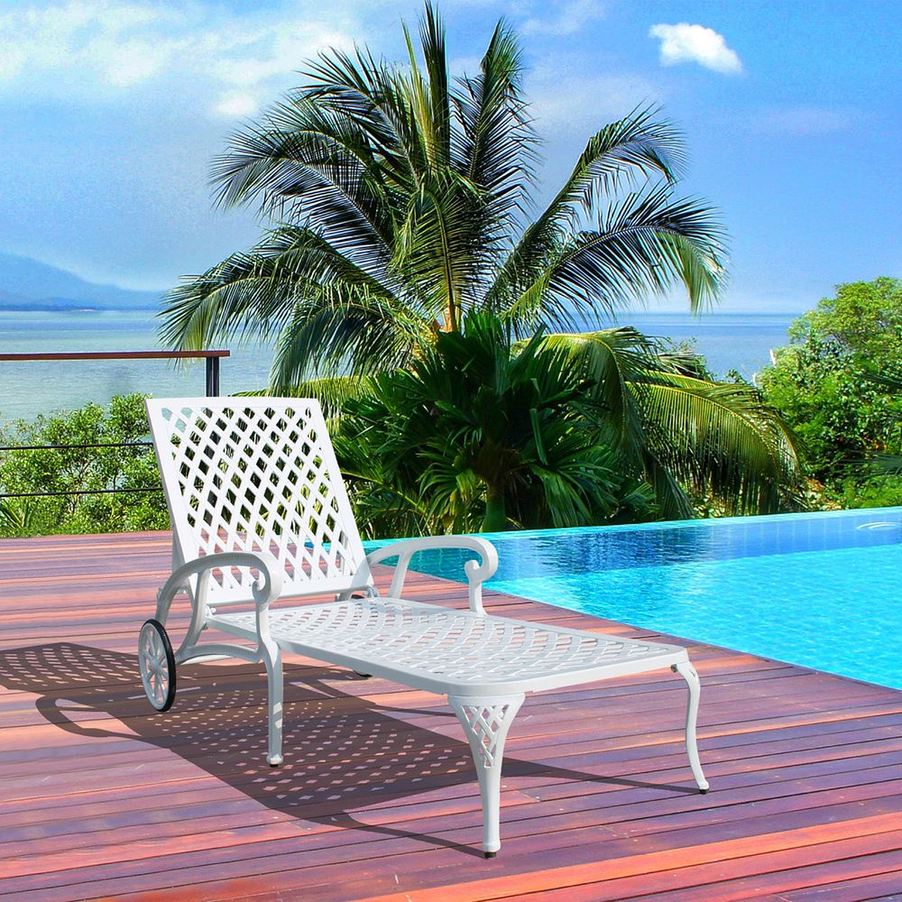 dropship Aluminium Cast lounge chair 1pcs white