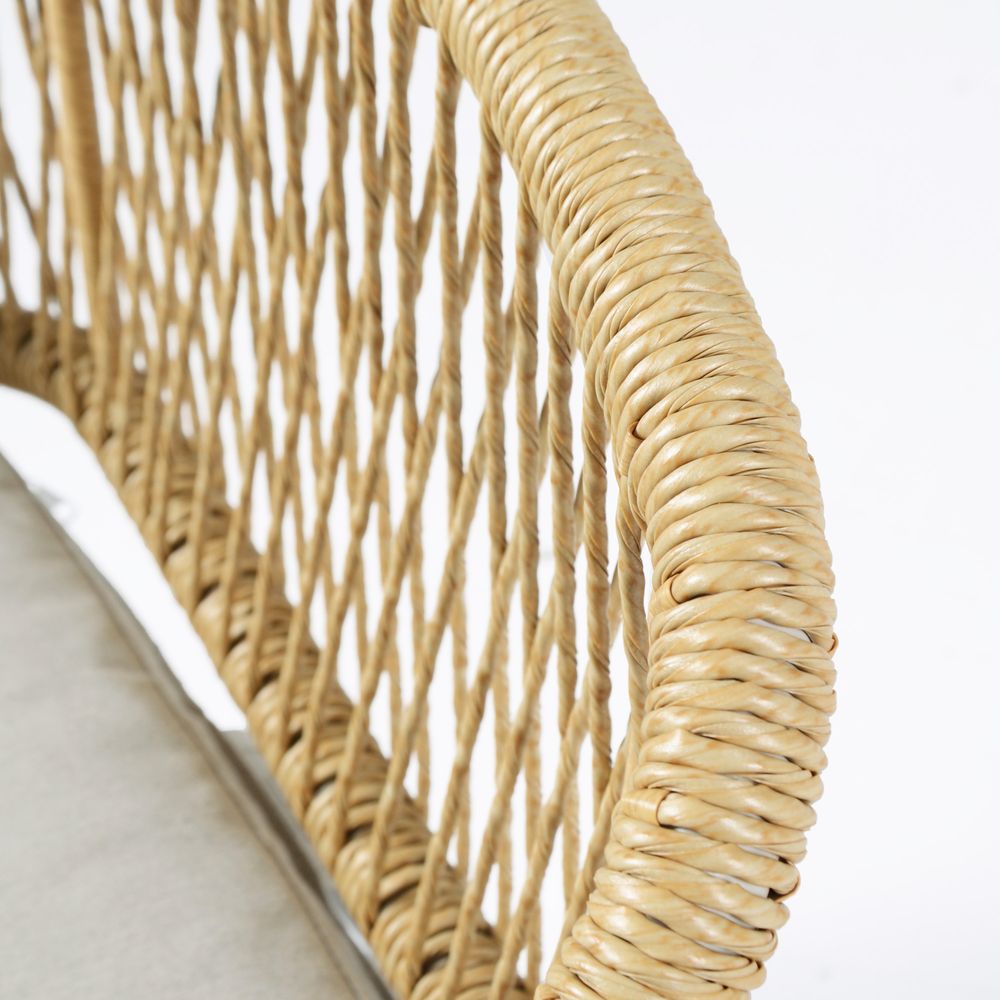 dropship Outdoor Dining Chair Set of 2, Wicker Rattan Woven Patio Chairs, Outdoor Armchair Seating for Patio Backyard Poolside Balcony, Waterproof seat and cushion