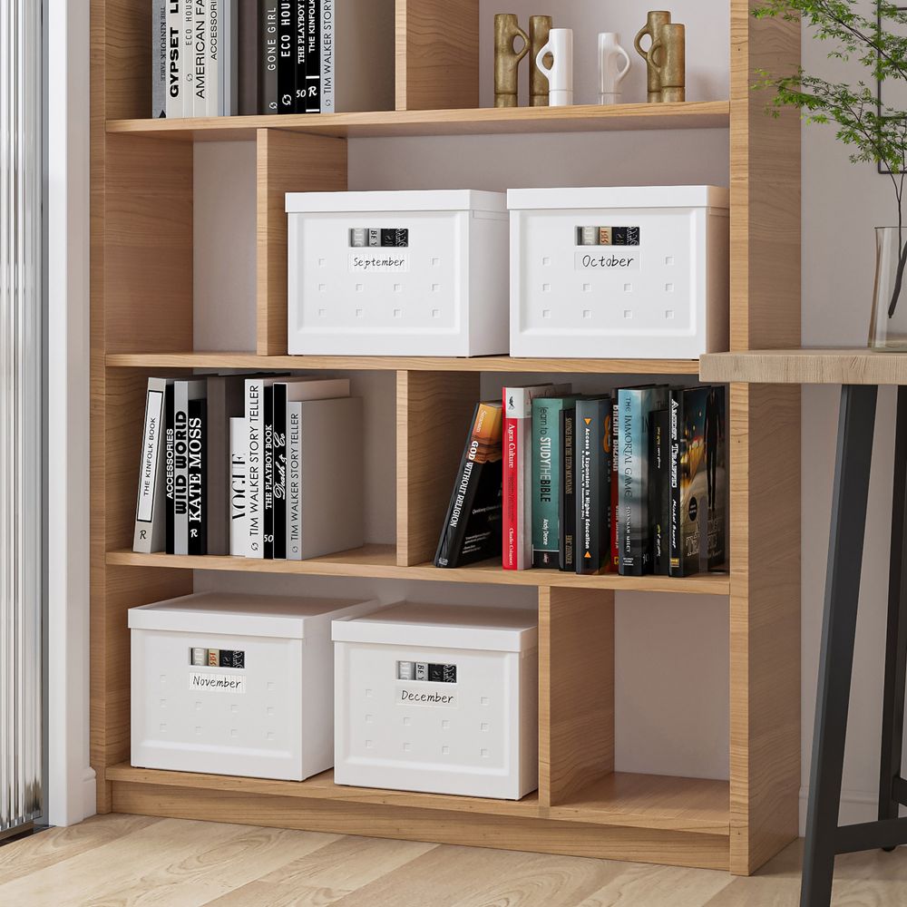 dropship Set of 2 Collapsible Stackable Storage Box with Lids for Home or Office Organization