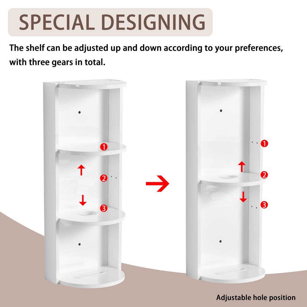 dropship 12" Bathroom Wall-Mounted Storage Rack, Float Mounting Design,(KD-Packing)