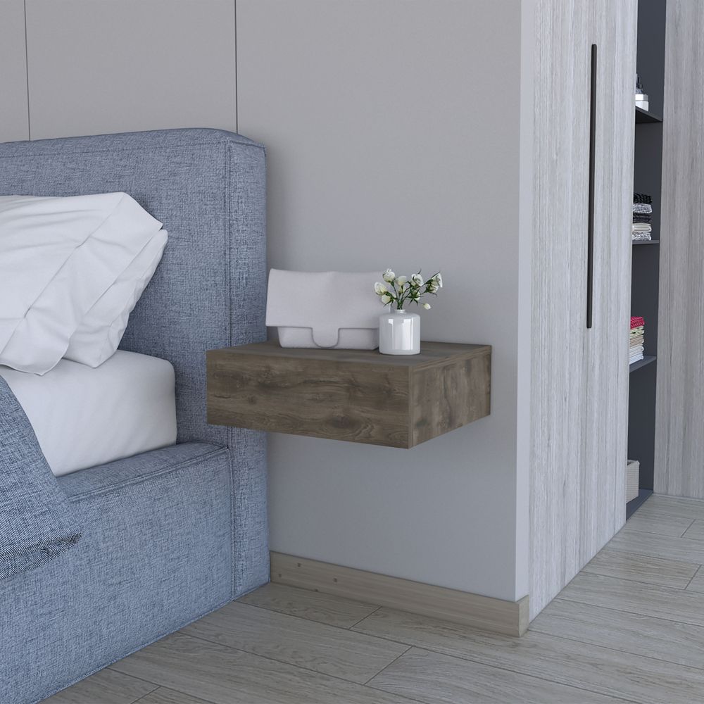 dropship Vienna Floating Nightstand, Sleek Wall-Mounted Design with Spacious Drawer Storage