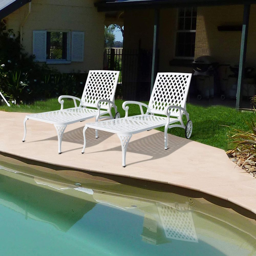 dropship Aluminium Cast lounge chair 1pcs white
