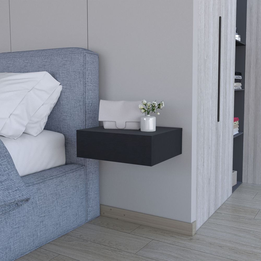 dropship Vienna Floating Nightstand, Sleek Wall-Mounted Design with Spacious Drawer Storage