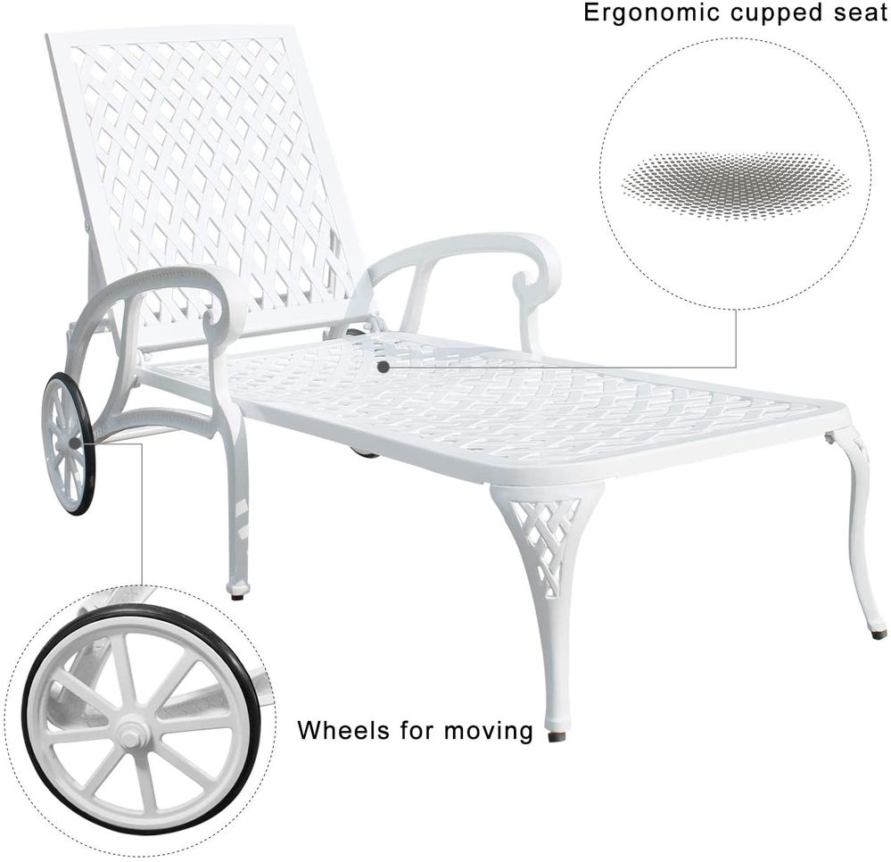 dropship Aluminium Cast lounge chair 1pcs white
