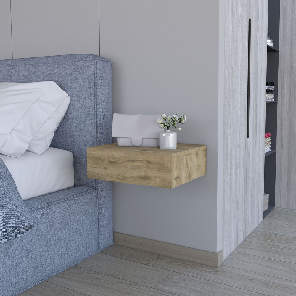 dropship Vienna Floating Nightstand, Sleek Wall-Mounted Design with Spacious Drawer Storage
